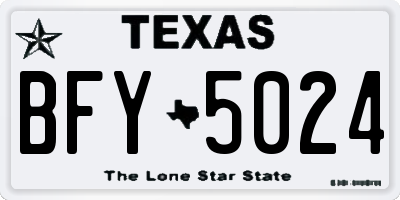 TX license plate BFY5024