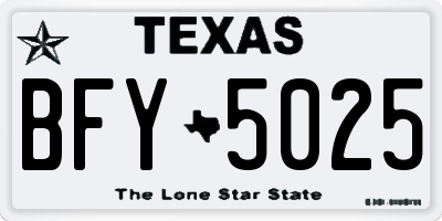 TX license plate BFY5025