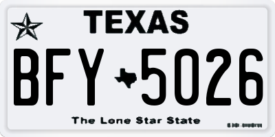 TX license plate BFY5026