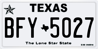 TX license plate BFY5027