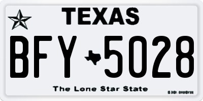 TX license plate BFY5028