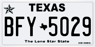 TX license plate BFY5029