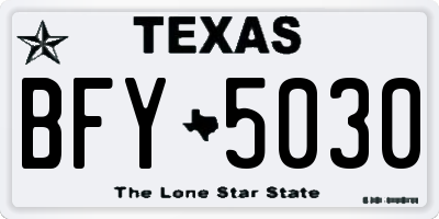 TX license plate BFY5030