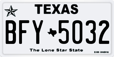 TX license plate BFY5032