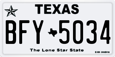TX license plate BFY5034