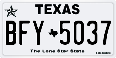 TX license plate BFY5037