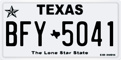 TX license plate BFY5041