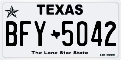 TX license plate BFY5042