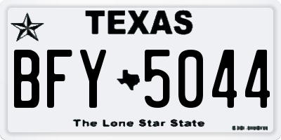 TX license plate BFY5044