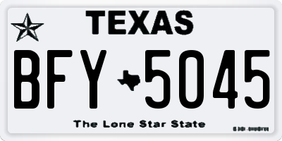 TX license plate BFY5045