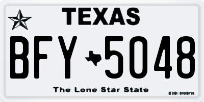 TX license plate BFY5048