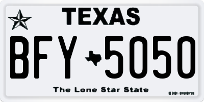 TX license plate BFY5050