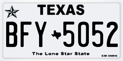 TX license plate BFY5052