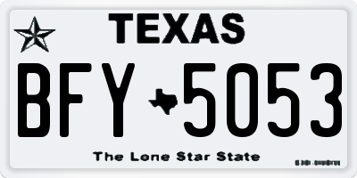 TX license plate BFY5053
