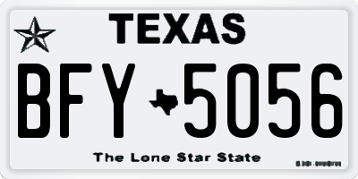 TX license plate BFY5056