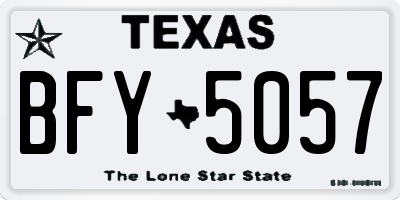 TX license plate BFY5057