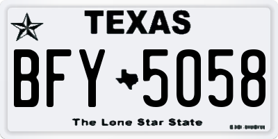 TX license plate BFY5058