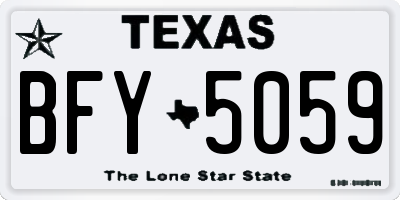 TX license plate BFY5059