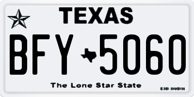 TX license plate BFY5060