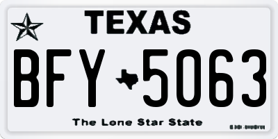 TX license plate BFY5063
