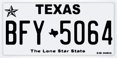TX license plate BFY5064