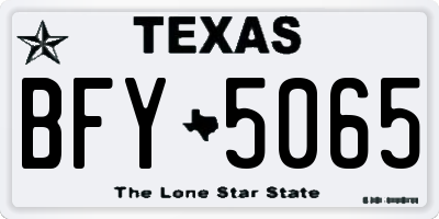 TX license plate BFY5065