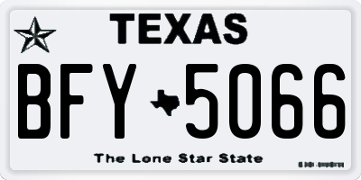 TX license plate BFY5066