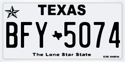 TX license plate BFY5074