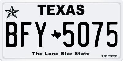 TX license plate BFY5075