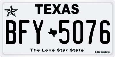 TX license plate BFY5076
