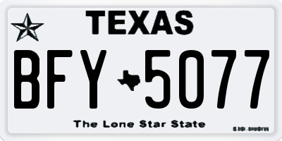 TX license plate BFY5077