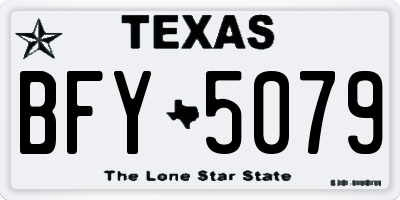 TX license plate BFY5079