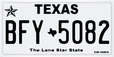 TX license plate BFY5082