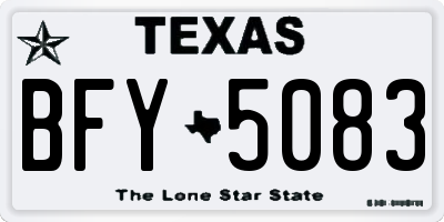 TX license plate BFY5083