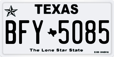 TX license plate BFY5085