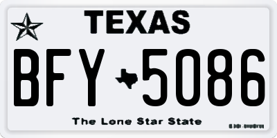 TX license plate BFY5086