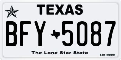 TX license plate BFY5087