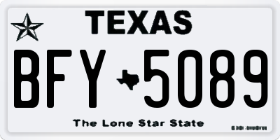 TX license plate BFY5089