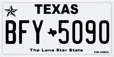 TX license plate BFY5090