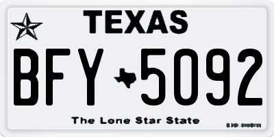 TX license plate BFY5092