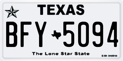 TX license plate BFY5094