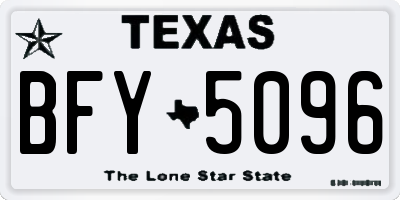 TX license plate BFY5096