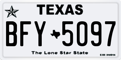 TX license plate BFY5097