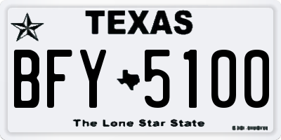 TX license plate BFY5100