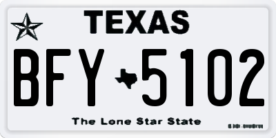 TX license plate BFY5102