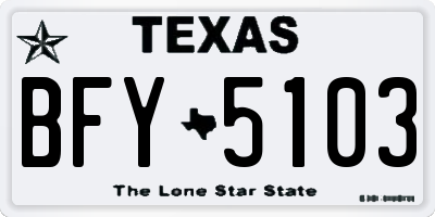 TX license plate BFY5103