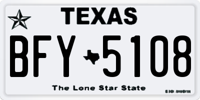 TX license plate BFY5108