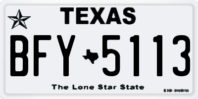 TX license plate BFY5113