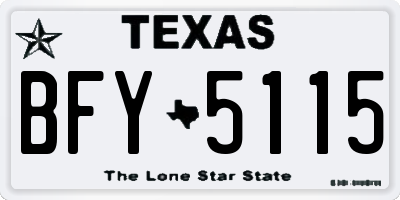 TX license plate BFY5115