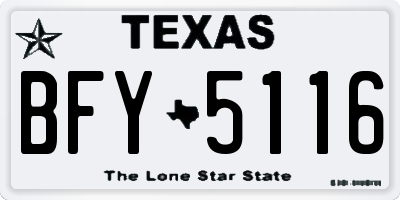 TX license plate BFY5116